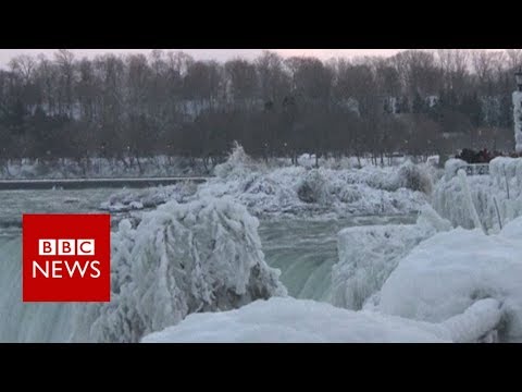 Niagara Falls becomes ice-covered spectacle - BBC News