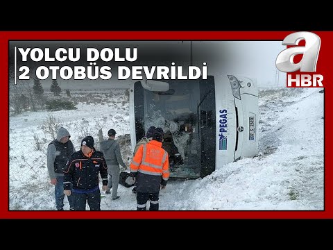 Konya&#039;da Korkunç Kaza! 2 Tur Otobüsü Devrildi! / A Haber | A Haber