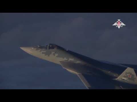 Уникальные кадры боевой работы перспективных авиационных комплексов Су-57 в Сирии