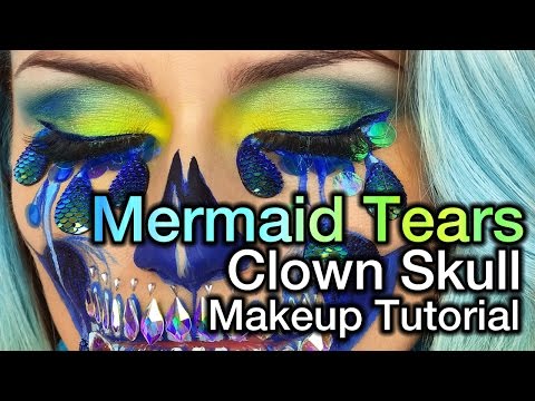 MERMAID TEARS CLOWN SKULL MAKEUP TUTORIAL