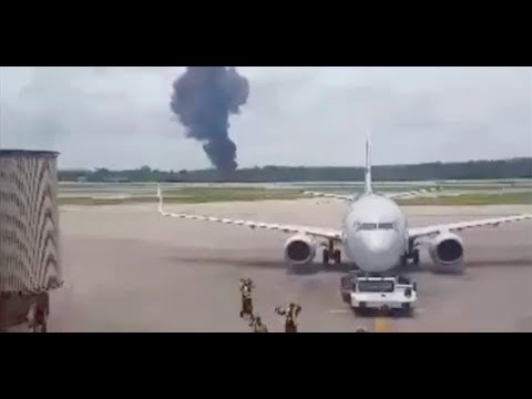 Primeras imágenes del accidente aéreo en Cuba