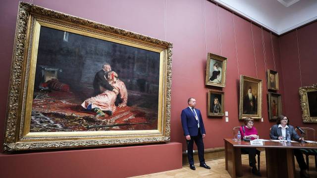 Отреставрированную картину «Иван Грозный и сын его Иван» представили в Третьяковке